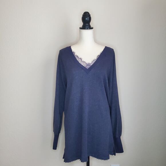 Free People Navy Tunic Sweater XS - Picture 8 of 8
